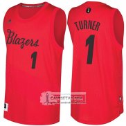 Camiseta Navidad Blazers Evan Turner 2016 Rojo