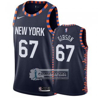 Camiseta New York Knicks Knicks Taj Gibson Ciudad 2019 Azul