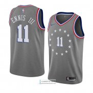 Camiseta Philadelphia 76ers James Ennis Iii Ciudad 2018-19 Gris