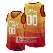 Camiseta Utah Jazz Jordan Clarkson Ciudad Edition Naranja