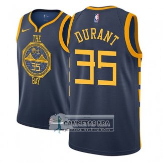 Camiseta Warriors Kevin Durant Ciudad 2018-19 Azul