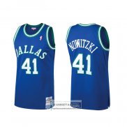 Camiseta Dallas Mavericks Dirk Nowitzki Mitchell & Ness Hardwood Classics Azul