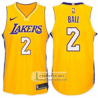 Camiseta Lakers Lonzo Ball 2017-18 Amarillo