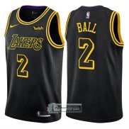 Camiseta Lakers Lonzo Ball Ciudad Negro