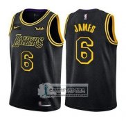 Camiseta Los Angeles Lakers LeBron James Ciudad 2019 Negro