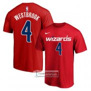 Camiseta Manga Corta Washington Wizards Russell Westbrook Rojo