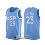Camiseta Minnesota Timberwolves Jarrett Culver Ciudad 2019-20 Azul