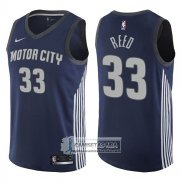 Camiseta Pistons Willie Reed Ciudad 2017-18 Azul