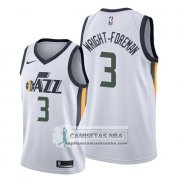 Camiseta Utah Jazz Justin Wright Foreman Association 2019-20 Blanco