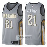 Camiseta Cavaliers Kendrick Perkins The Land Ciudad 2017-18 Gris