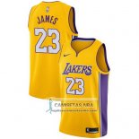 Camiseta Lakers Lebron James Icon 2017-18 Amarillo