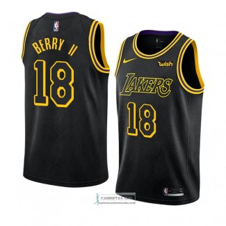 Camiseta Los Angeles Lakers Joel Berry Ii Ciudad 2018 Negro
