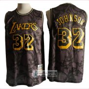 Camiseta Los Angeles Lakers Magic Johnson Hardwood Classics Negro
