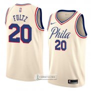 Camiseta Philadelphia 76ers Markelle Fultz Ciudad 2018 Crema