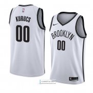 Camiseta Brooklyn Nets Rodions Kurucs Association 2018 Blanco
