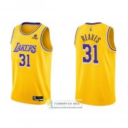 Camiseta Los Angeles Lakers Austin Reaves NO 31 75th Anniversary 2021-22 Amarillo