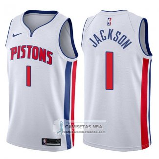 Camiseta Pistons Reggie Jackson Association 2017-18 Blanco