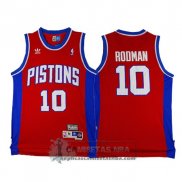 Camiseta Retro Pistons Rooman Rojo