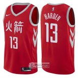 Camiseta Rockets James Harden City Edition 2017-18 Rojo