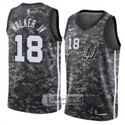 Camiseta Spurs Lonnie Walker Iv Ciudad 2017-18 Negro