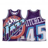Camiseta Utah Jazz Donovan Mitchell Mitchell & Ness Big Face Violeta