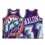 Camiseta Utah Jazz Karl Malone Mitchell & Ness Big Face Violeta