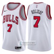 Camiseta Bulls Justin Holiday Association 2017-18 Blanco