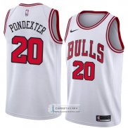 Camiseta Chicago Bulls Quincy Pondexter Association 2018 Blanco