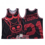 Camiseta Chicago Bulls Thaddeus Young Mitchell & Ness Big Face Negro