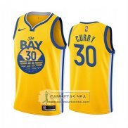 Camiseta Golden State Warriors Stephen Curry Ciudad 2019-20 Amarillo