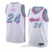 Camiseta Miami Heat Marcus Lee Ciudad 2018 Blanco