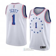 Camiseta Philadelphia 76ers Mike Scott Earned 2018-19 Blanco