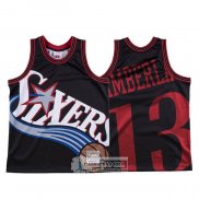 Camiseta Philadelphia 76ers Wilt Chamberlain Mitchell & Ness Big Face Negro