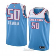 Camiseta Sacramento Kings Caleb Swanigan Ciudad 2018-19 Azul