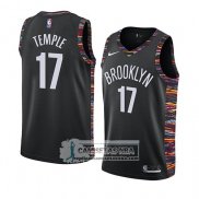 Camiseta Brooklyn Nets Garrett Temple Ciudad 2019 Negro