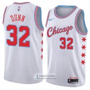 Camiseta Chicago Bulls Kris Dunn Ciudad 2018 Blanco