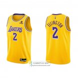 Camiseta Los Angeles Lakers Wayne Ellington NO 2 75th Anniversary 2021-22 Amarillo