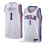 Camiseta Philadelphia 76ers Mike Scott Association 2018 Blanco
