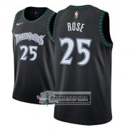 Camiseta Timberwolves Derrick Rose Classic 2018 Negro