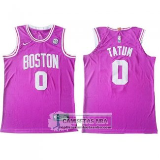 Camiseta Celtics Jayson Tatum Autentico Rosa