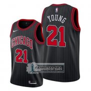 Camiseta Chicago Bulls Thaddeus Young Statement Edition Negro