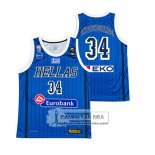 Camiseta Grecia Giannis Antetokounmpo 2019 FIBA Baketball World Cup Azul