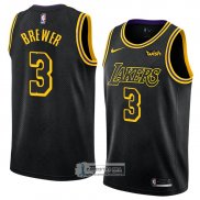 Camiseta Los Angeles Lakers Corey Brewer Ciudad 2018 Negro