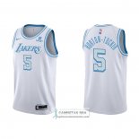 Camiseta Los Angeles Lakers Talen Horton-Tucker NO 5 Ciudad 2021-22 Blanco