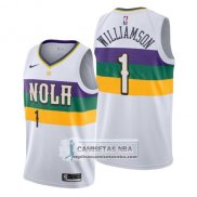 Camiseta New Orleans Pelicans Zion Williamson Ciudad 2019-20 Blanco
