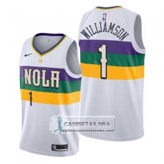 Camiseta New Orleans Pelicans Zion Williamson Ciudad 2019-20 Blanco