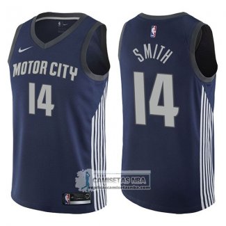 Camiseta Pistons Ish Smith Ciudad 2017-18 Azul