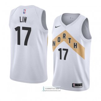 Camiseta Toronto Raptors Jeremy Lin Ciudad 2018 Blanco