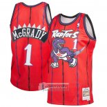 Camiseta Toronto Raptors Tracy McGrady NO 1 Mitchell & Ness 1998-99 Rojo