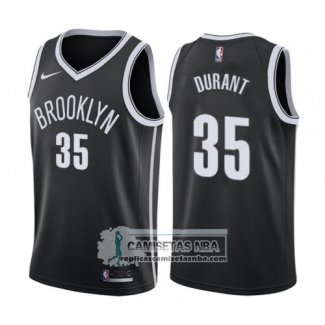 Camiseta Brooklyn Nets Kevin Durant Icon 2019-20 Negro